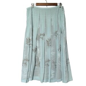 Nic + Zoe Silk Floral Embroidered Y2K Fairy Skirt Size 14